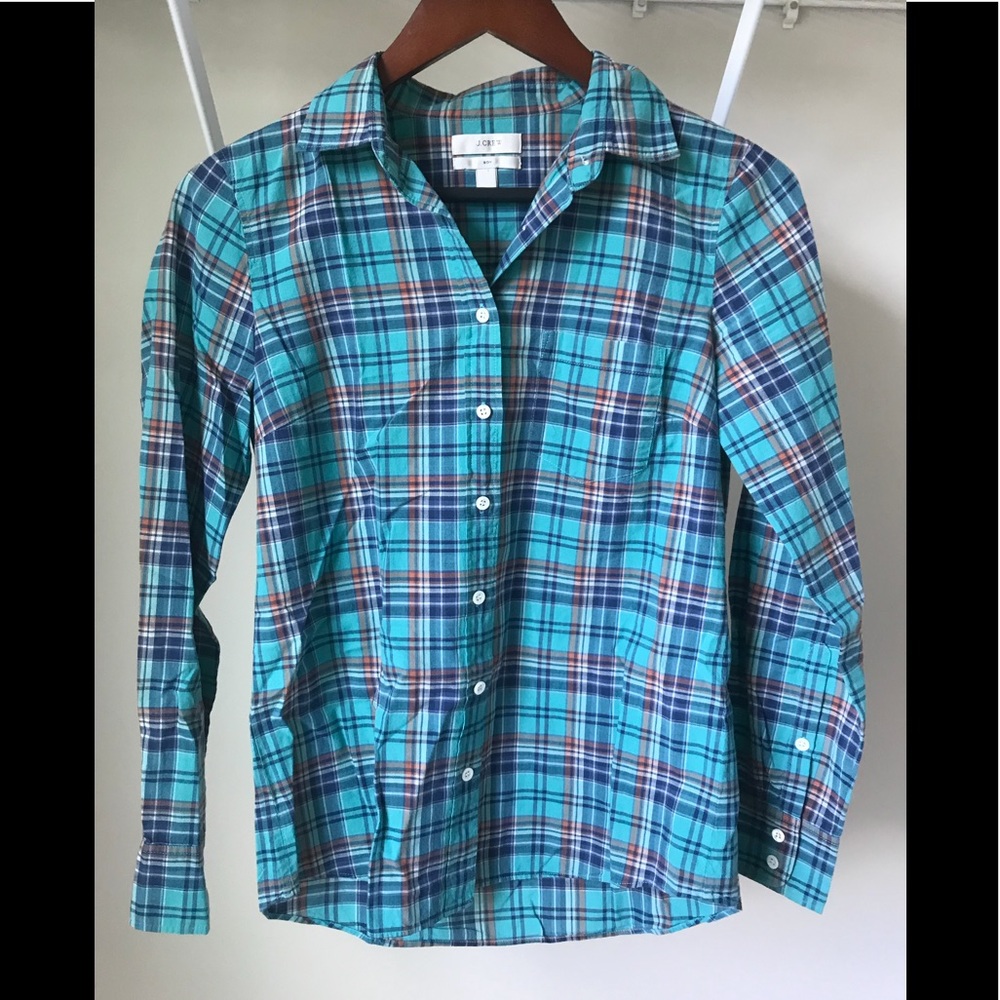 JCrew Blue Plaid button down